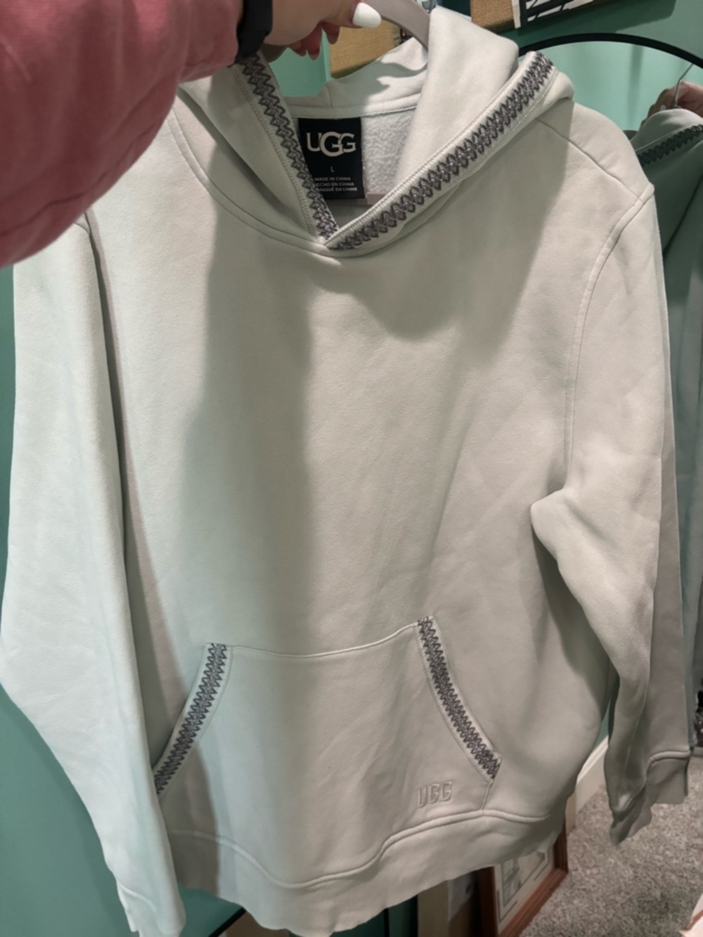 UGG light blue Hooded Sweatshirt with Gray Trim